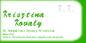 krisztina kovaly business card
